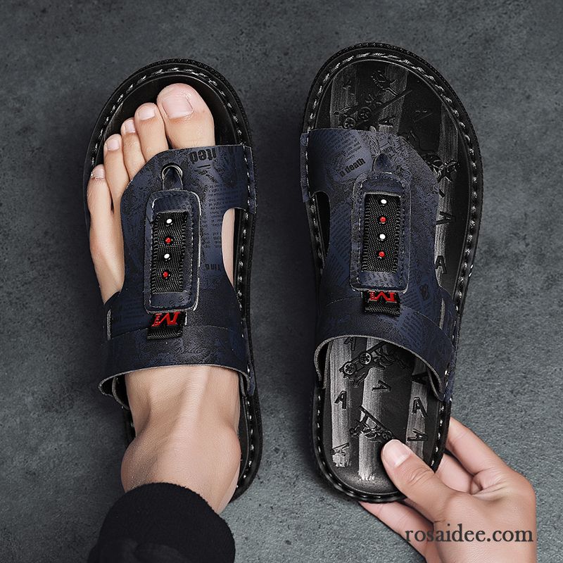 Flip Flops Herren Schuhe Sandalen Hausschuhe Neue Sommer Rutschsicher Sandfarben Grau