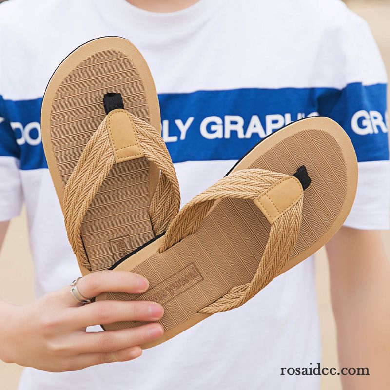 Flip Flops Herren Schuhe Trend Casual Neue Große Größe Rutschsicher Sandfarben Blau