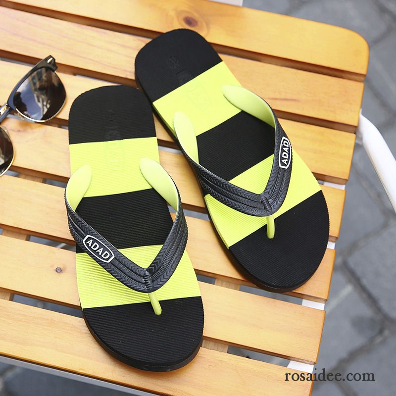 Flip Flops Herren Schuhe Weiche Sohle Sommer Rutschsicher Einfach Hausschuhe Sandfarben Grau