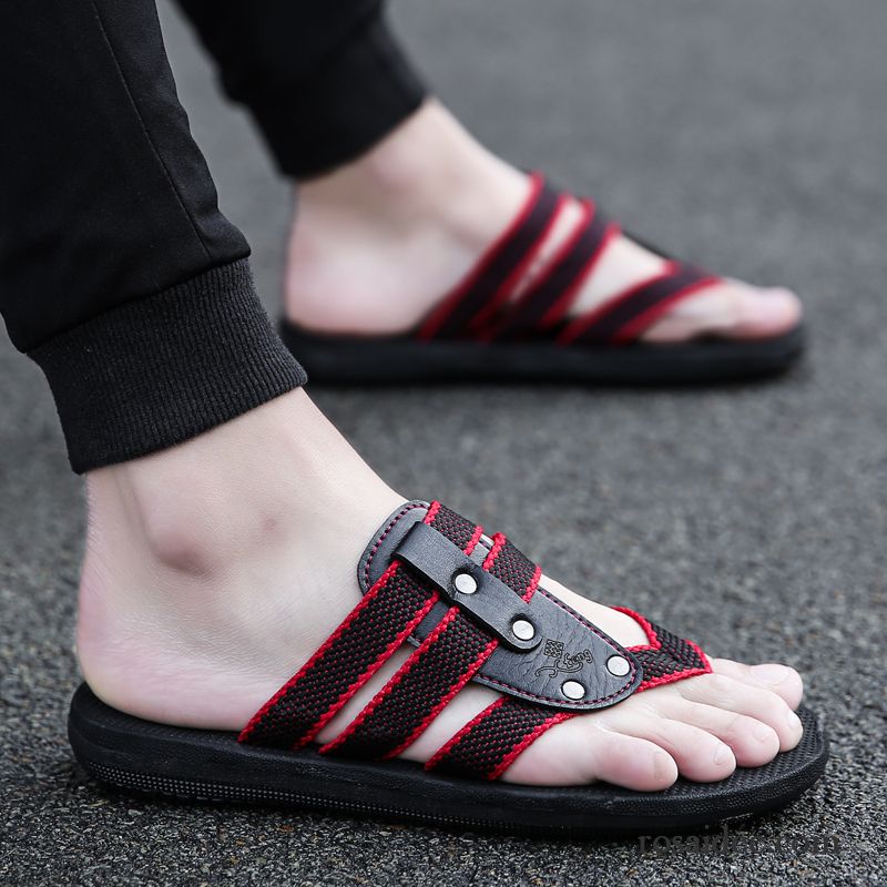 Flip Flops Herren Sommer Casual Sandalen Trend Schuhe Rutschsicher Sandfarben Braun