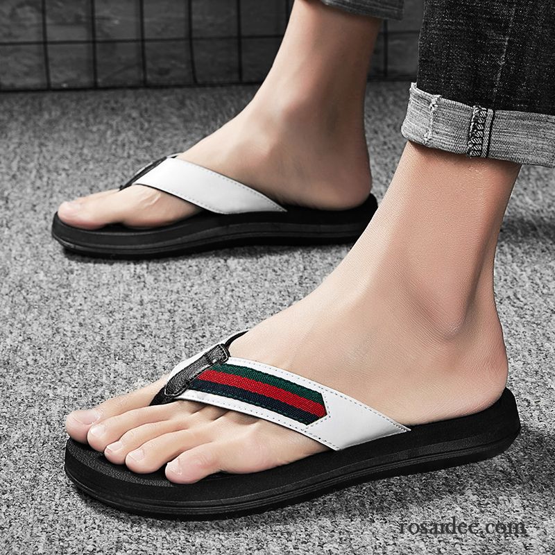 Flip Flops Herren Sommer Dicke Sohle Schüler Schuhe Draussen Hausschuhe Grün Sandfarben