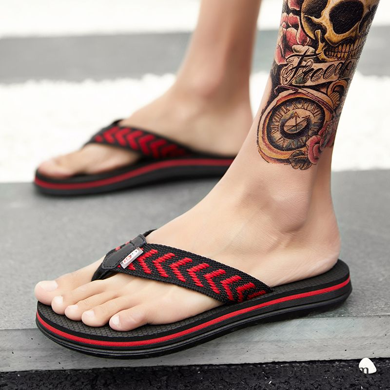 Flip Flops Herren Sommer Dicke Sohle Schüler Schuhe Draussen Hausschuhe Grün Sandfarben