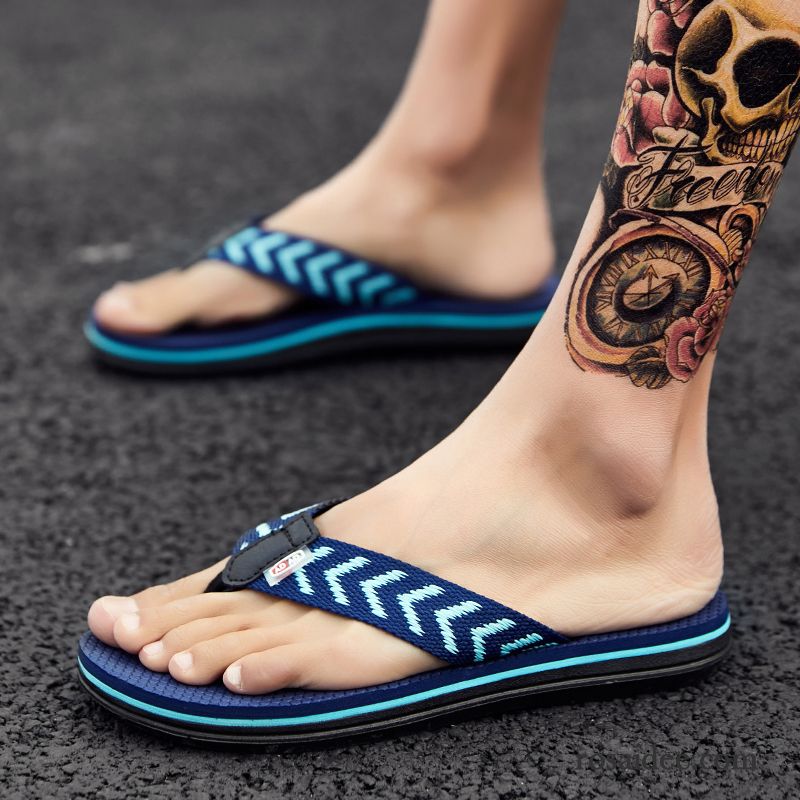 Flip Flops Herren Sommer Dicke Sohle Schüler Schuhe Draussen Hausschuhe Grün Sandfarben