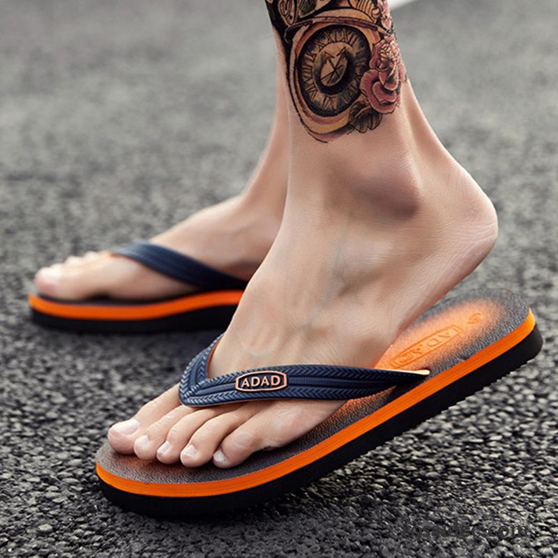 Flip Flops Herren Sommer Dicke Sohle Schüler Schuhe Draussen Hausschuhe Grün Sandfarben