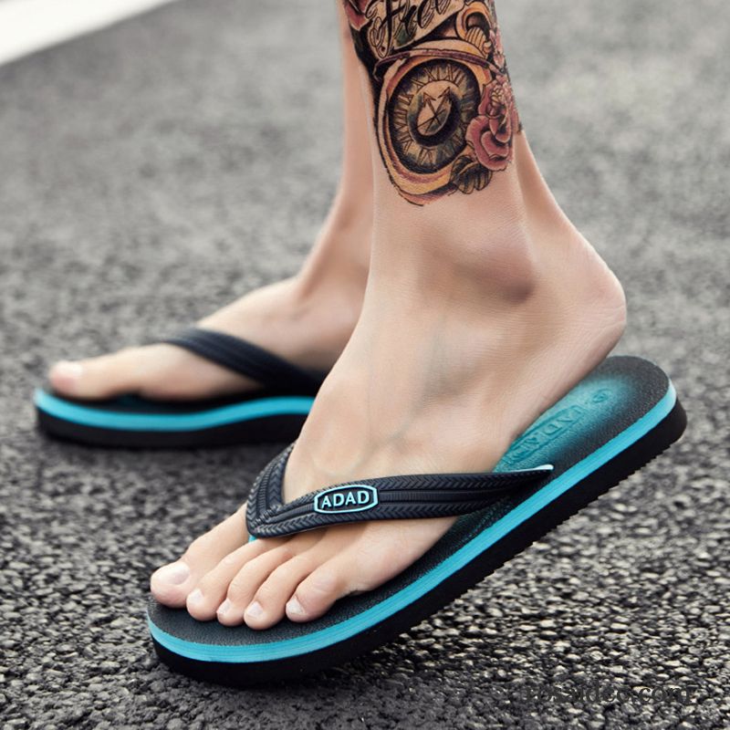 Flip Flops Herren Sommer Dicke Sohle Schüler Schuhe Draussen Hausschuhe Grün Sandfarben