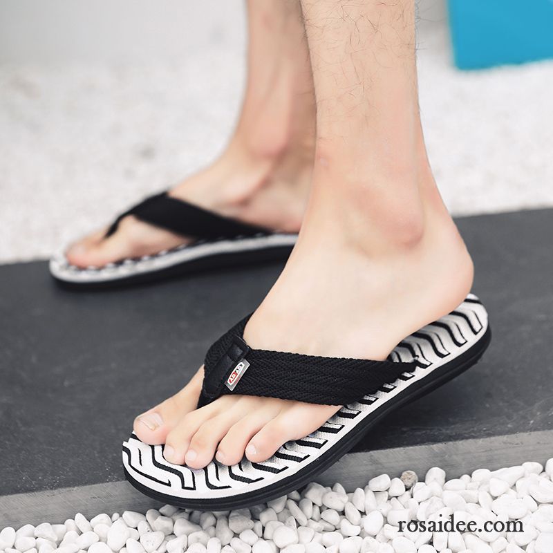 Flip Flops Herren Sommer Dicke Sohle Schüler Schuhe Draussen Hausschuhe Grün Sandfarben