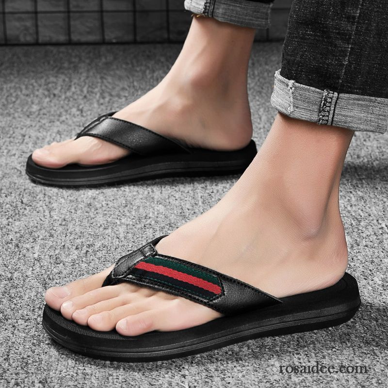 Flip Flops Herren Sommer Dicke Sohle Schüler Schuhe Draussen Hausschuhe Grün Sandfarben