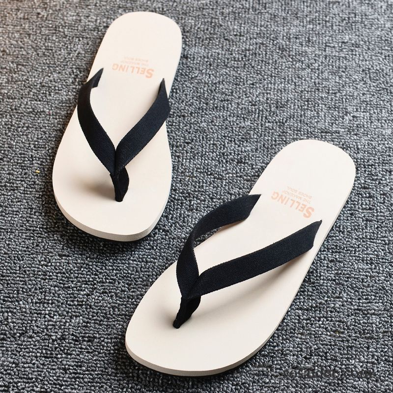 Flip Flops Herren Sommer Hausschuhe Rutschsicher Trend Neue Persönlichkeit Sandfarben Blau