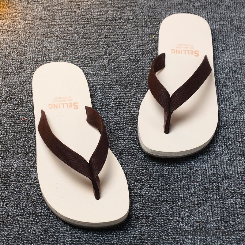 Flip Flops Herren Sommer Hausschuhe Rutschsicher Trend Neue Persönlichkeit Sandfarben Blau