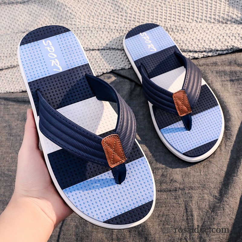 Flip Flops Herren Sommer Neue Trend Rutschsicher Mode Persönlichkeit Grün Sandfarben