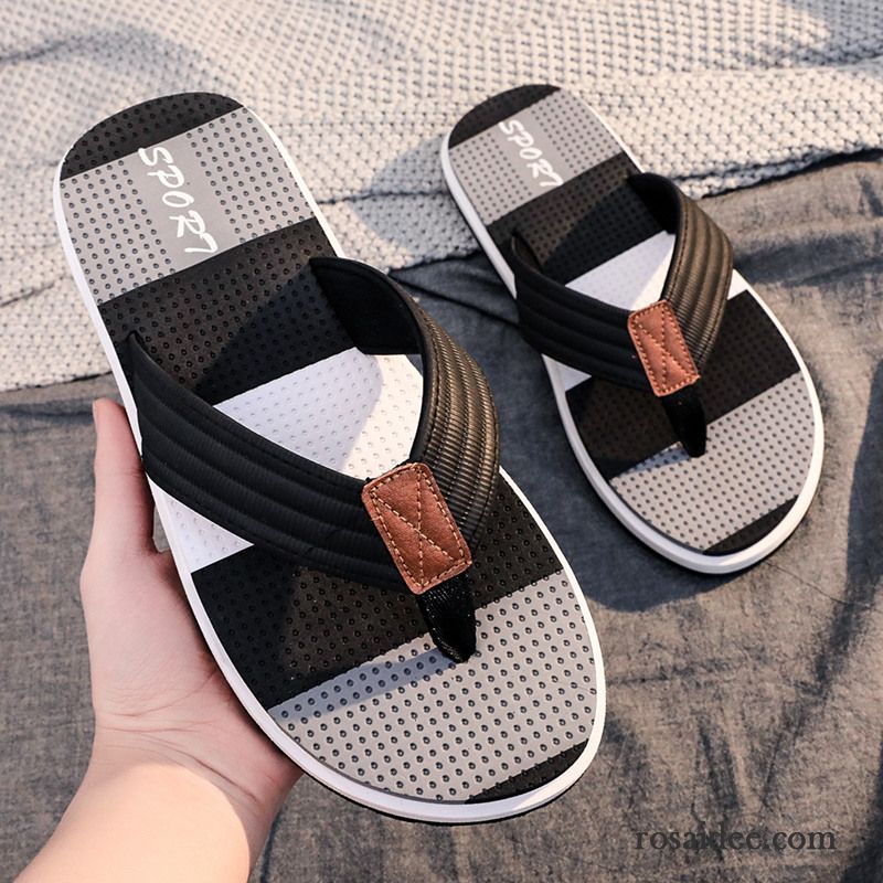 Flip Flops Herren Sommer Neue Trend Rutschsicher Mode Persönlichkeit Grün Sandfarben