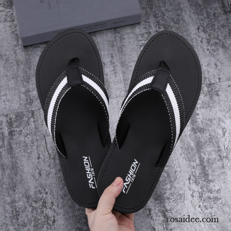 Flip Flops Herren Sommer Persönlichkeit Trend Mode Hausschuhe Rutschsicher Sandfarben Grau