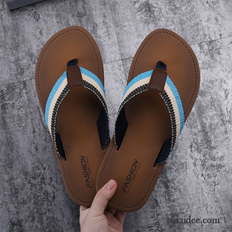 Flip Flops Herren Sommer Persönlichkeit Trend Mode Hausschuhe Rutschsicher Sandfarben Grau