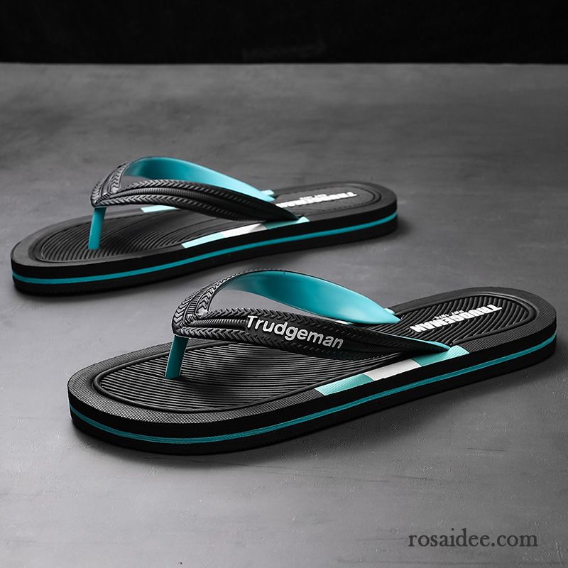 Flip Flops Herren Sommer Rutschsicher Allgleiches Trend Sandalen Hausschuhe Blau