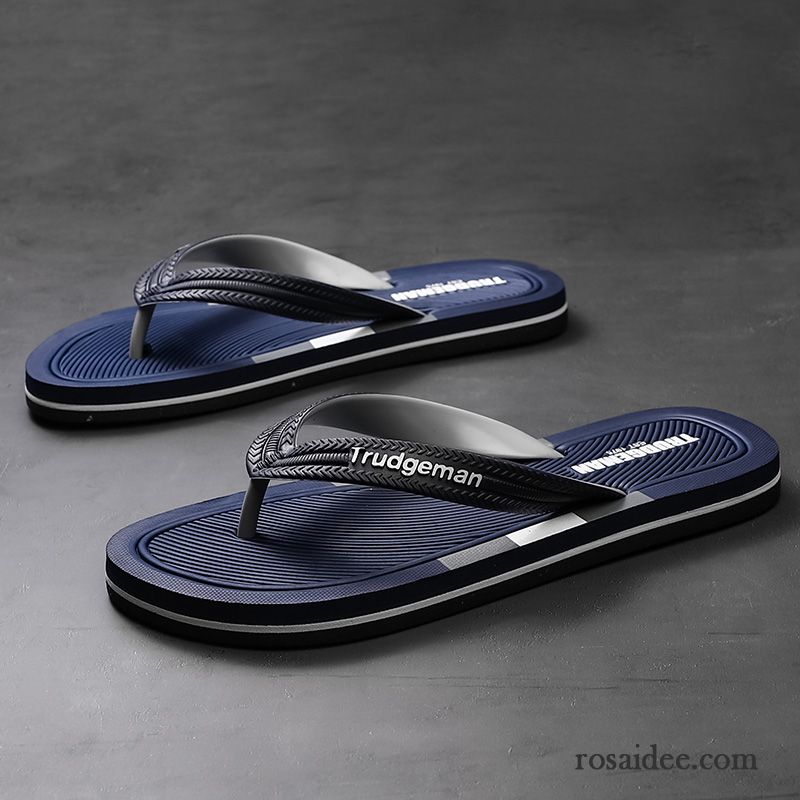 Flip Flops Herren Sommer Rutschsicher Allgleiches Trend Sandalen Hausschuhe Blau