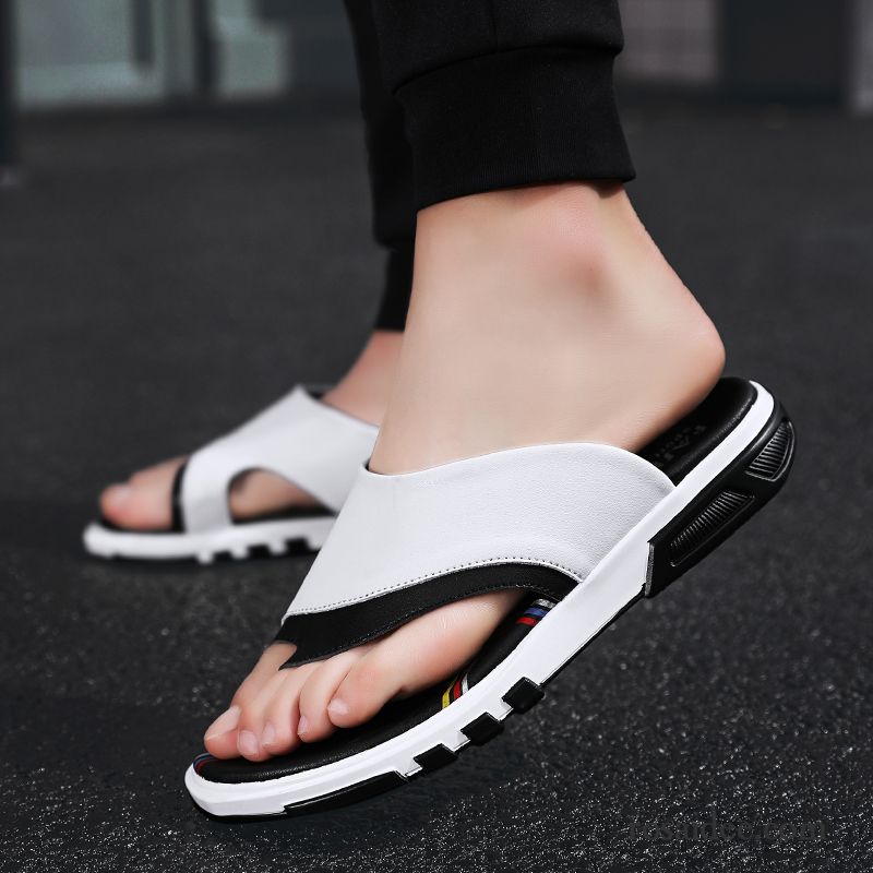 Flip Flops Herren Sommer Sandalen Hausschuhe Trend Persönlichkeit Rutschsicher Sandfarben Schwarz