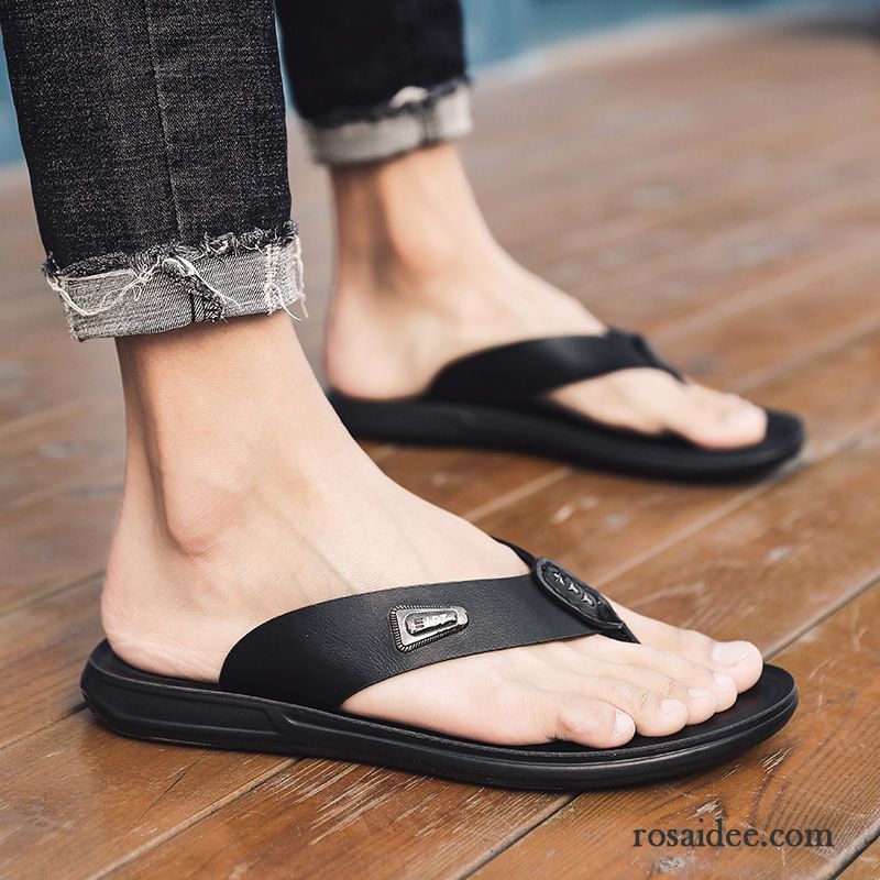 Flip Flops Herren Sommer Trend Sandalen Schuhe Neue Persönlichkeit Sandfarben Schwarz