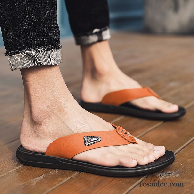 Flip Flops Herren Sommer Trend Sandalen Schuhe Neue Persönlichkeit Sandfarben Schwarz
