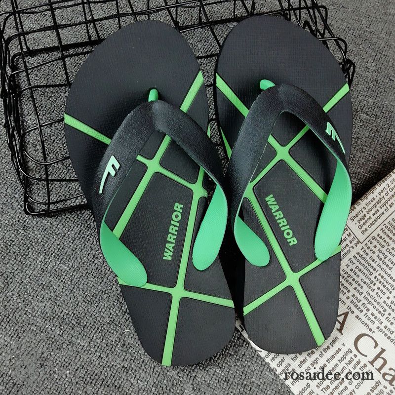 Flip Flops Herren Tragen Hausschuhe Rutschsicher Draussen Einfach Sommer Sandfarben Blau