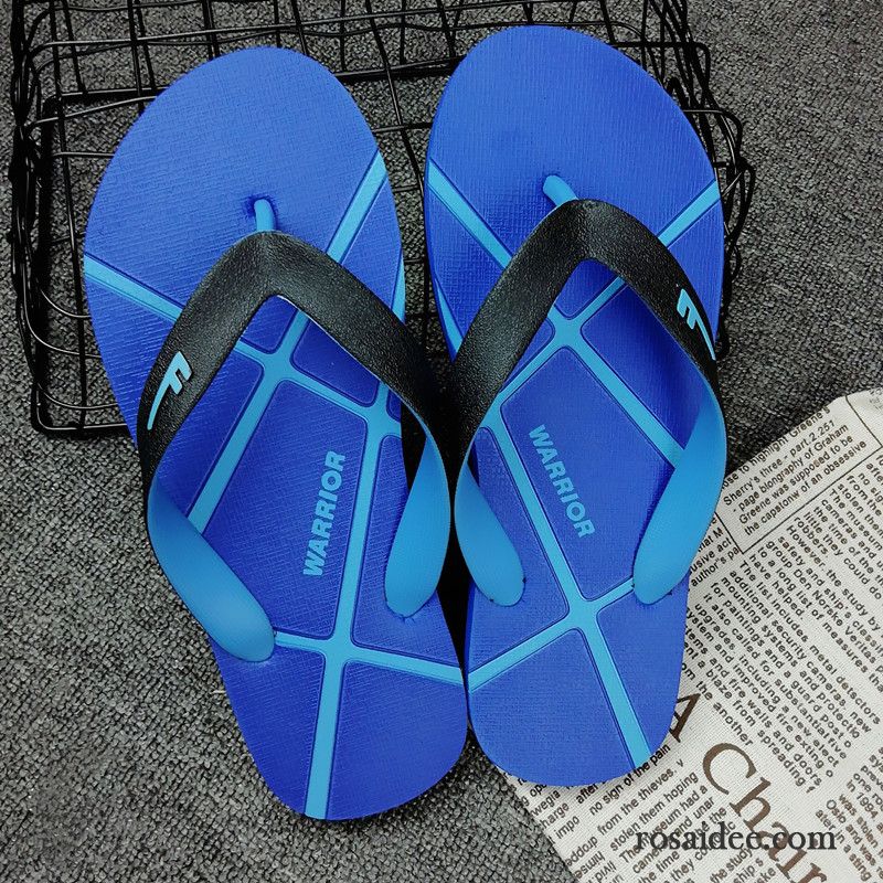 Flip Flops Herren Tragen Hausschuhe Rutschsicher Draussen Einfach Sommer Sandfarben Blau