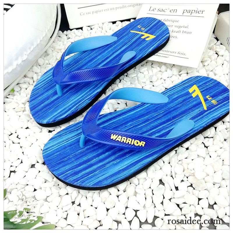 Flip Flops Herren Tragen Hausschuhe Rutschsicher Draussen Einfach Sommer Sandfarben Blau