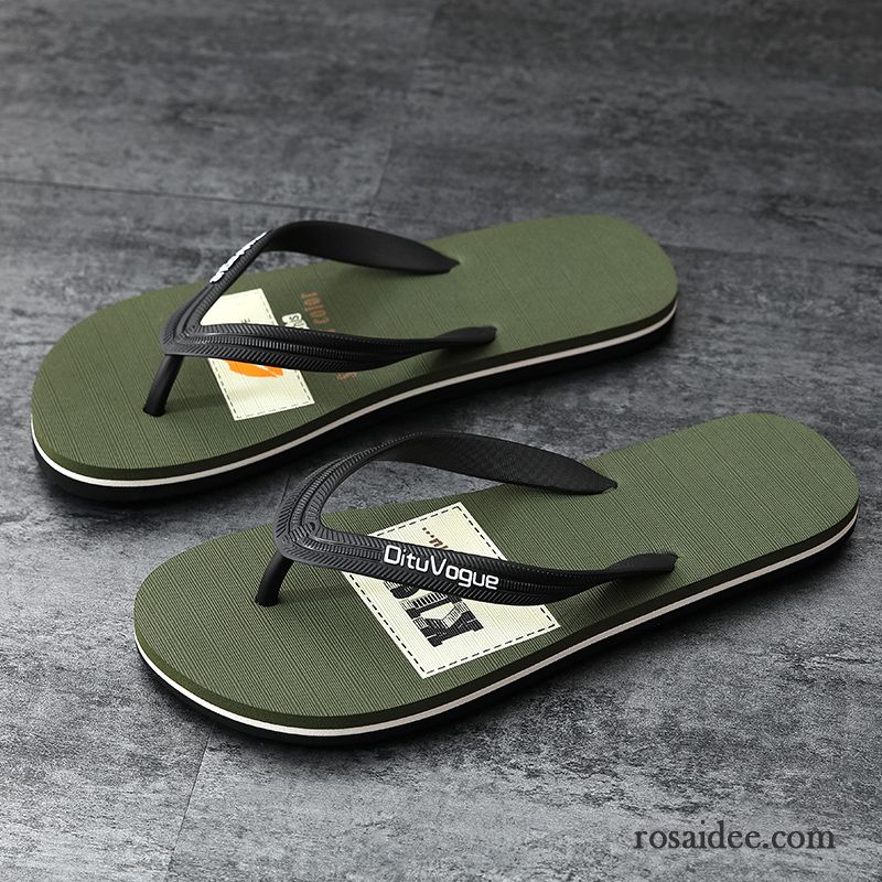 Flip Flops Herren Trend Allgleiches Täglich Sommer Gemütlich Neue Grün