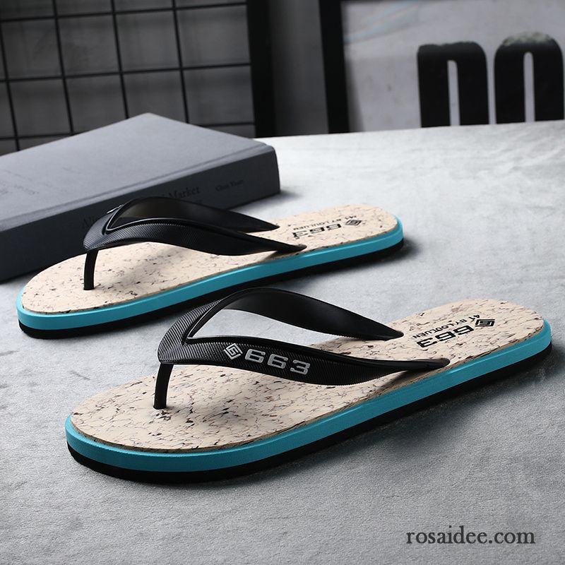 Flip Flops Herren Trend Sommer Neue Schuhe Allgleiches Mode Sandfarben Blau