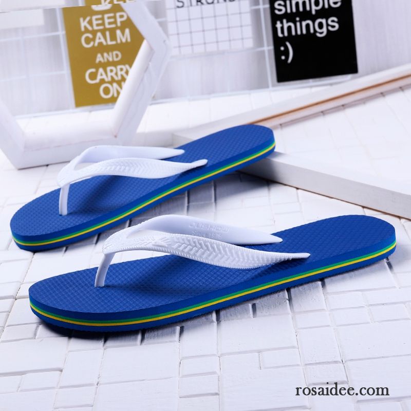 Flip Flops Herren Trend Sommer Neue Schuhe Allgleiches Mode Sandfarben Blau