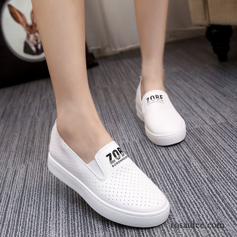 Fransen Schuhe Damen Schnürschuhe Halbschuhe Casual Damen Atmungsaktiv Faul Sommer Flache Leder Hohl Slip-on Günstig