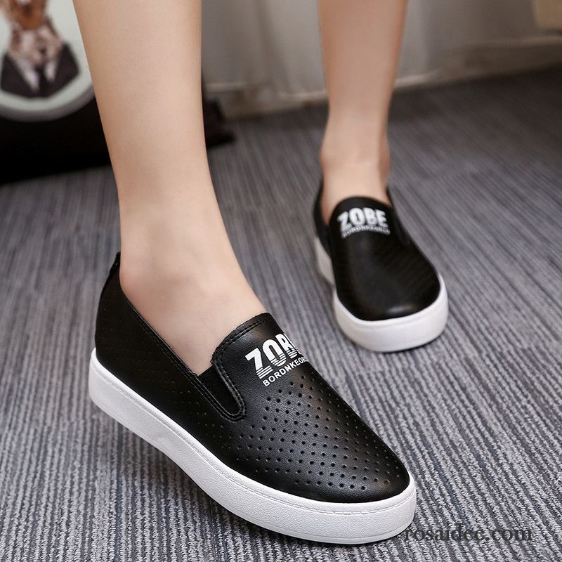 Fransen Schuhe Damen Schnürschuhe Halbschuhe Casual Damen Atmungsaktiv Faul Sommer Flache Leder Hohl Slip-on Günstig