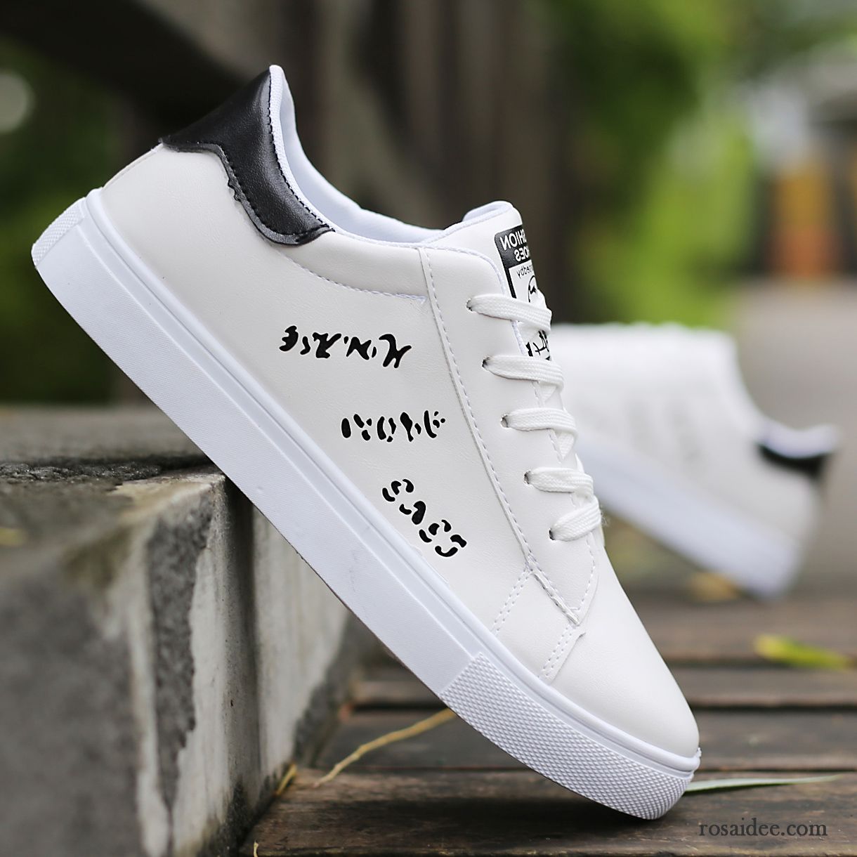 Freizeitschuhe Herren Leder Casual Teenager Schüler Schuhe Skaterschuhe Herren Trend Sportschuhe Weiß Feder Atmungsaktiv Verkaufen