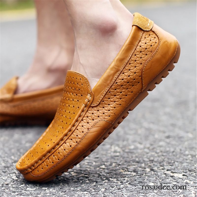 Gefütterte Leder Schuhe Herren Slip-on Schuhe Echtleder Lederschue Weiche Sohle Herbst Herren Faul Atmungsaktiv England Casual Jugend