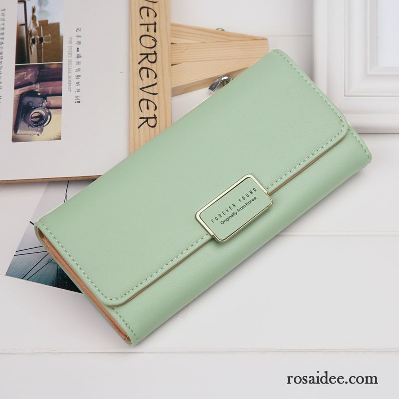 Geldbörse Damen Einfach Drei Falten Schnalle Clutch Neu Brieftaschen Blau