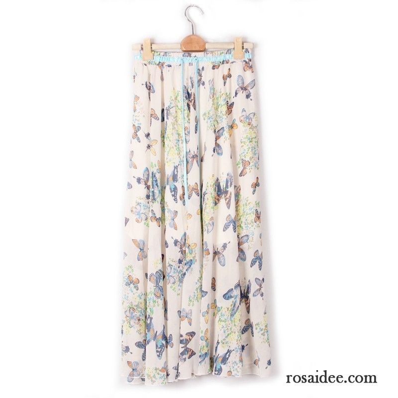 Glockenröck Lang Damen Groß Sommer Langer Rock Blumen Chiffon Neu Ausverkauf Kaufen