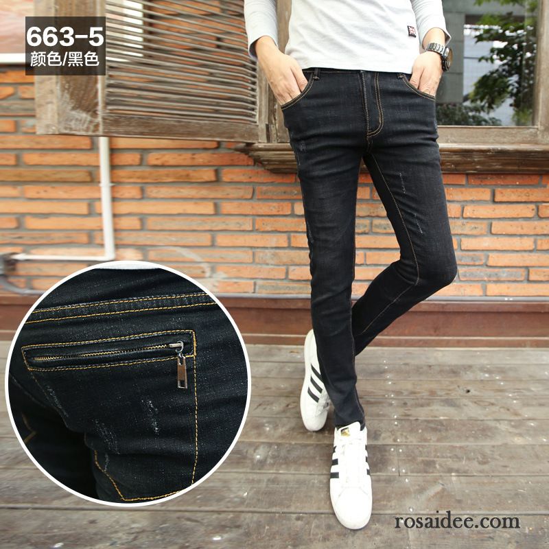 Graue Herren Jeans Neu Bleistift Hose Jeans Schlank Dünn Winter Lange Herren Sommer Trend Herbst Günstig