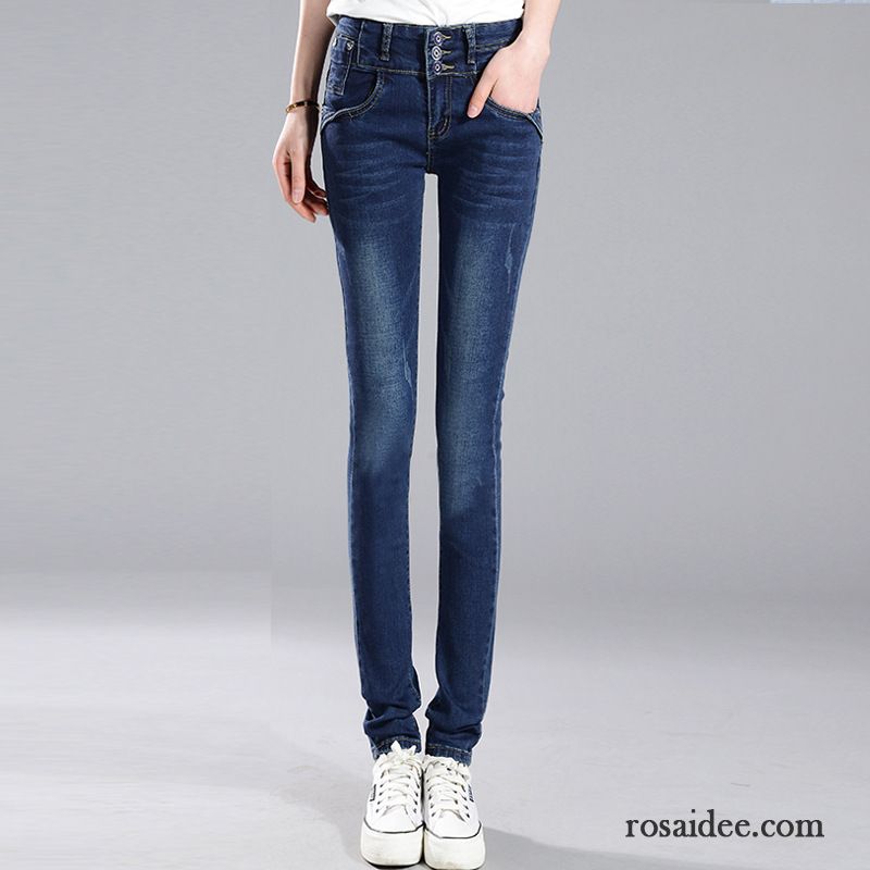 Graue Jeans Damen Hohe Taille Dünn Schlank Damen Bleistift Hose Herbst Elastisch Jeans Große Größe Kaufen