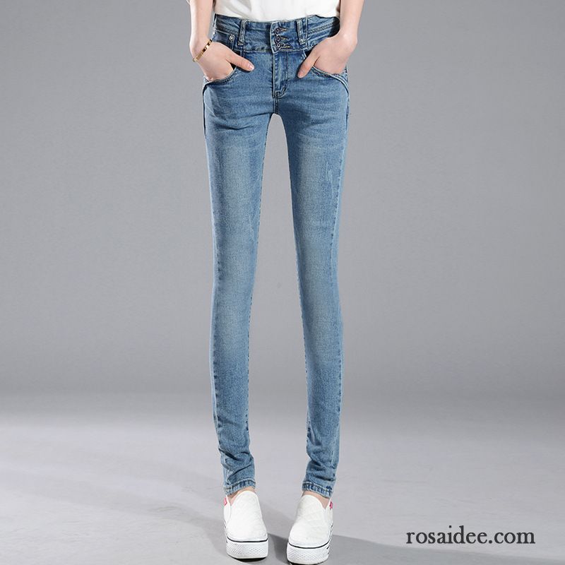 Graue Jeans Damen Hohe Taille Dünn Schlank Damen Bleistift Hose Herbst Elastisch Jeans Große Größe Kaufen