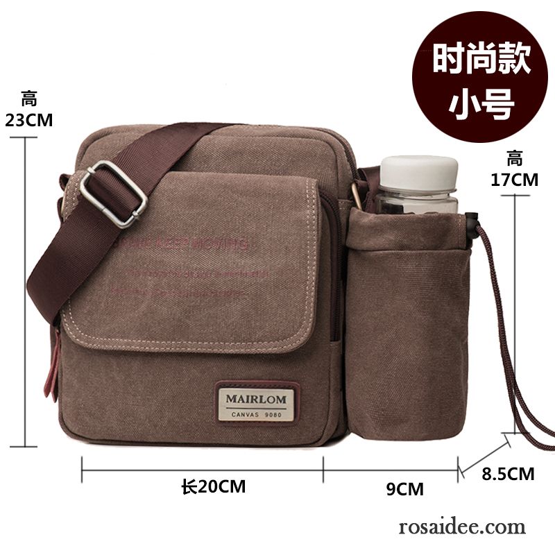 Große Ledertasche Herren Herren Messenger-tasche Freizeit Multifunktion Schultertaschen Canvastasche Retro Geschäft Günstig