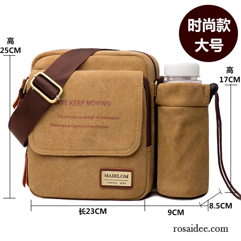 Große Ledertasche Herren Herren Messenger-tasche Freizeit Multifunktion Schultertaschen Canvastasche Retro Geschäft Günstig