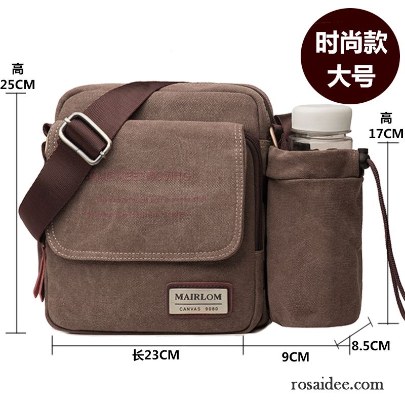 Große Ledertasche Herren Herren Messenger-tasche Freizeit Multifunktion Schultertaschen Canvastasche Retro Geschäft Günstig