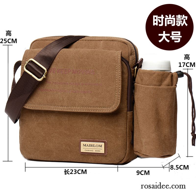 Große Ledertasche Herren Herren Messenger-tasche Freizeit Multifunktion Schultertaschen Canvastasche Retro Geschäft Günstig