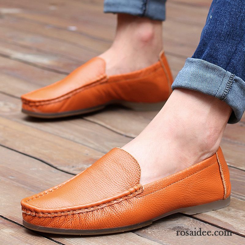 Große Schuhe Herren Tief Slip-on Echtleder Neue Herbst Faul Blau Weiß Casual Herren Atmungsaktiv Schuhe Fahrschuhe Kaufen