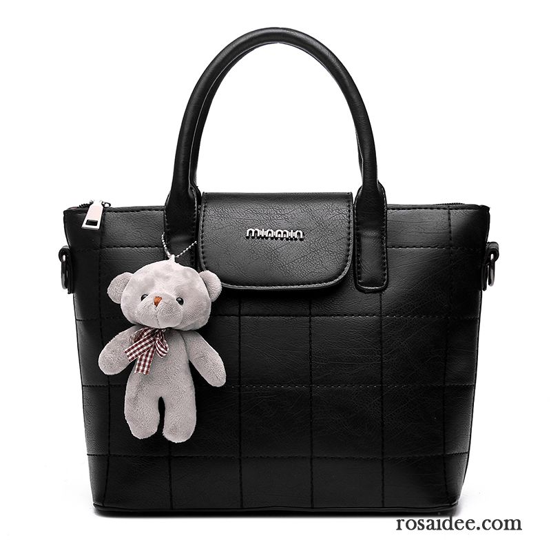Große Schwarze Tasche Schultertaschen Retro Trend Großes Paket Allgleiches Handtaschen Mode Das Neue Billig