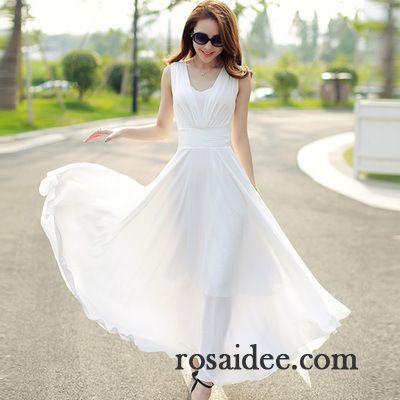 Grünes Kleid Damen Neu Mode Strand Temperament Langer Rock Große Größe Damen Chiffon Schlank Kleider Trend Sommer Günstig