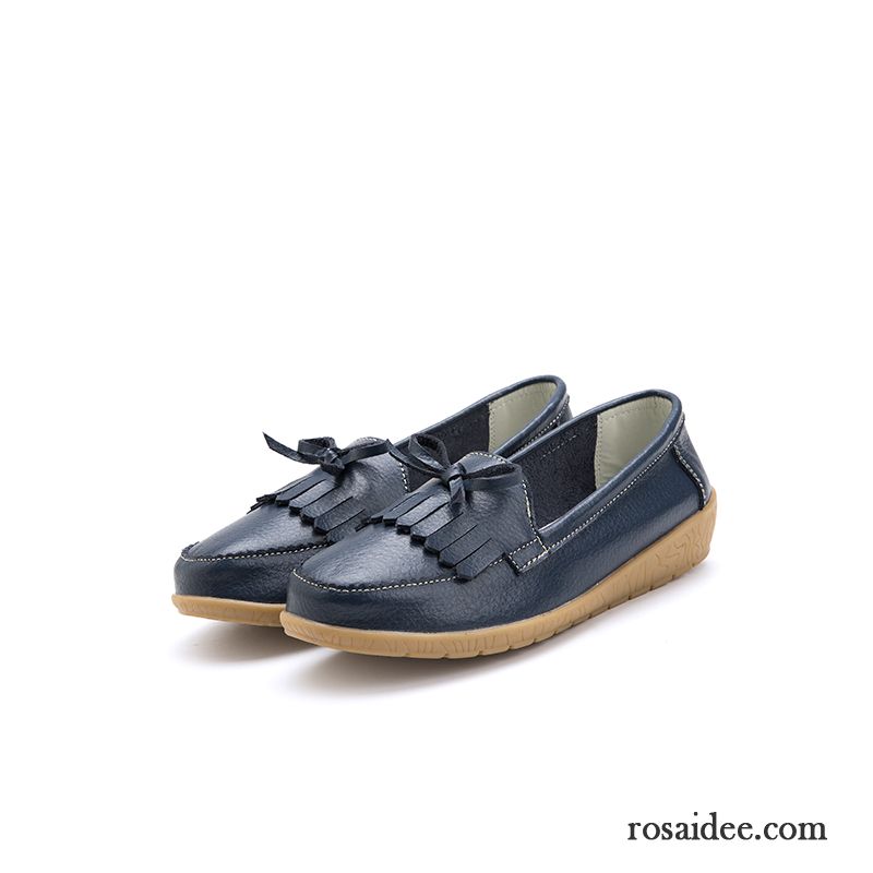 Halbschuhe Damen Weiche Sohle Feder Sommer Herbst Gemütlich Große Größe Navy Blue