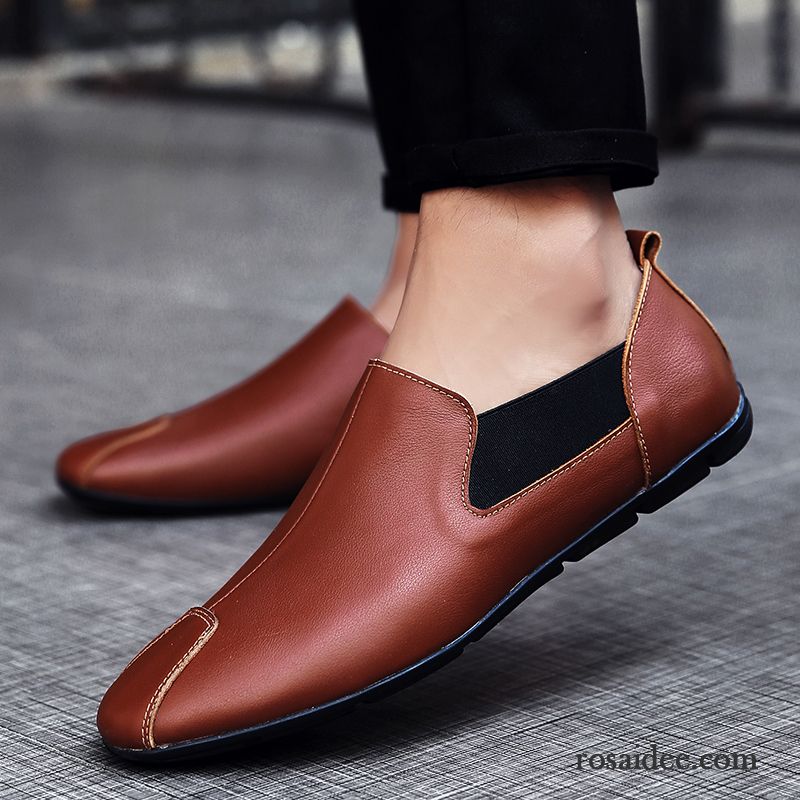 Halbschuhe Herren Braun Casual England Trend Sommer Mode Faul Tief Allgleiches Herren Lederschue Neue Schuhe Blau Günstig