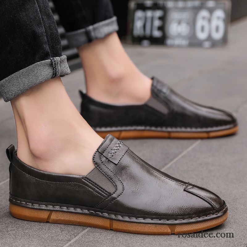 Halbschuhe Herren Casual Neue Trend Sommer Atmungsaktiv Faul Braun