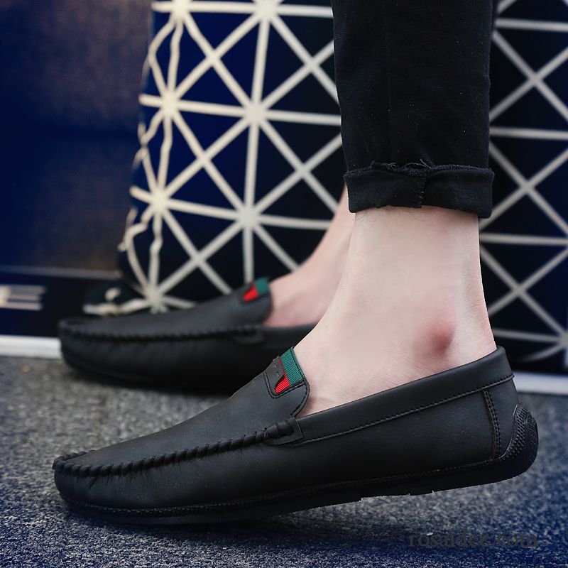 Halbschuhe Herren Casual Persönlichkeit Lederschue Trend Neue Faul Schwarz