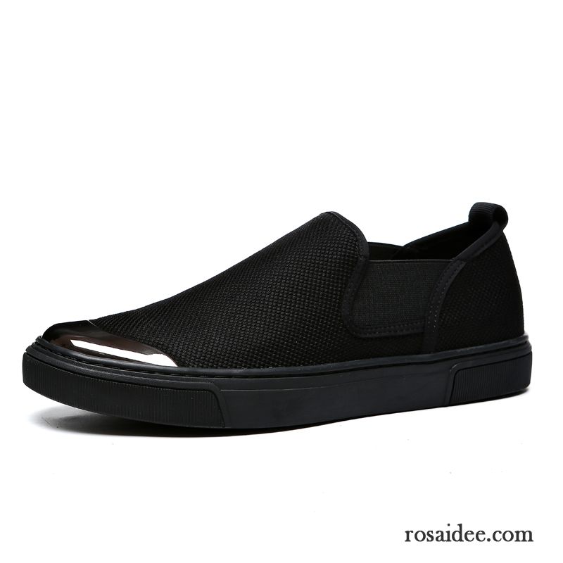 Halbschuhe Herren Faul Skaterschuhe Espadrille Sommer Casual Trend Schwarz