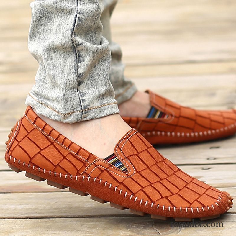 Halbschuhe Herren Jugend Neue Atmungsaktiv Trend Echtleder Sommer Braun Hell